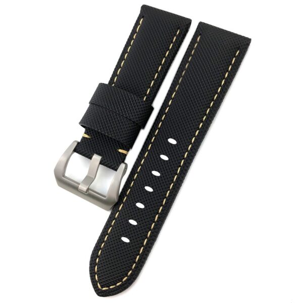 Black & White Strap Luminor, Marina Mod 24mm In Nylon