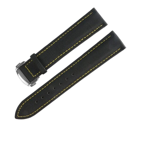 Black & Yellow Strap Bracelet for Speedmaster, Seamaster Mod 18,20,22mm