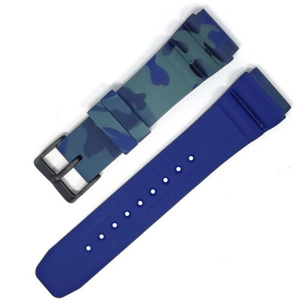 Blue Camouflage Strap Seiko Series 5 Sport, Diver 22mm In Silicon