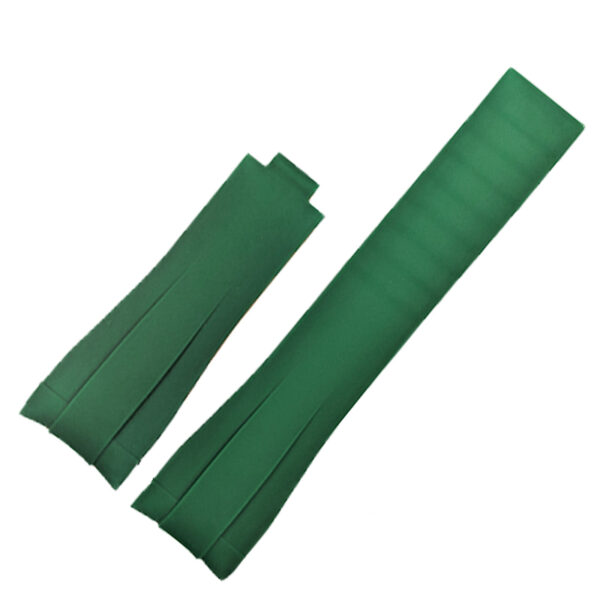 Dark Green Curved Rubber Strap for Submariner, GMT, Daytona Mod - 20,22mm