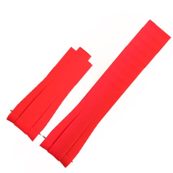 Red Curved Rubber Strap for Submariner, GMT, Daytona Mod - 20mm