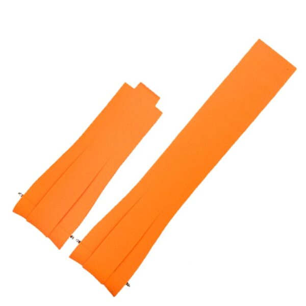 Orange Curved Rubber Strap for Submariner, GMT, Daytona Mod - 20mm