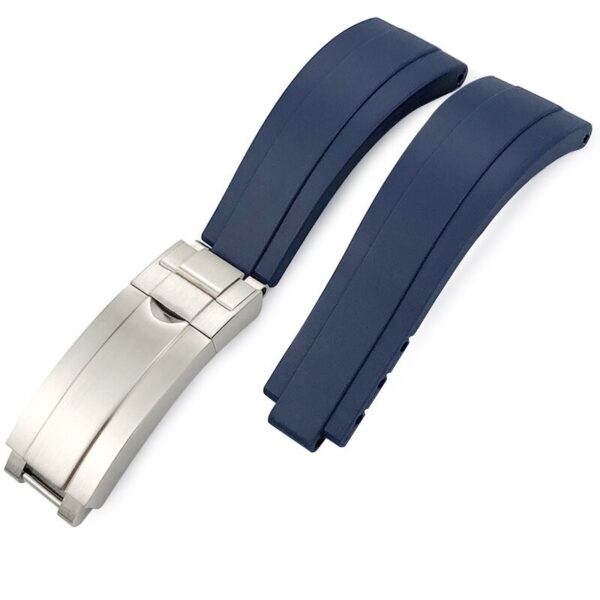 Blue Glidelock Strap for Submariner, GMT, Daytona, Datejust Mod In Rubber - 20mm
