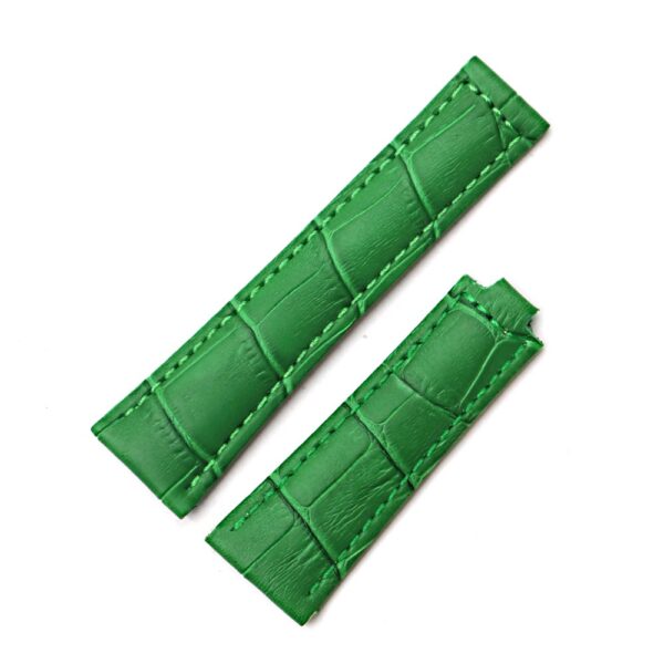 Green Leather Bracelet for Daytona, GMT, Submariner Mod band - 20mm