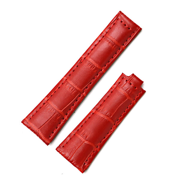 Red Leather Bracelet for Daytona, GMT, Submariner Mod band - 20mm