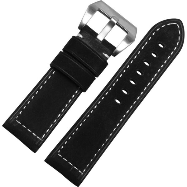 Black & White Nubuck Leather Strap for Luminor, Marina Mod - 22, 24, 26mm