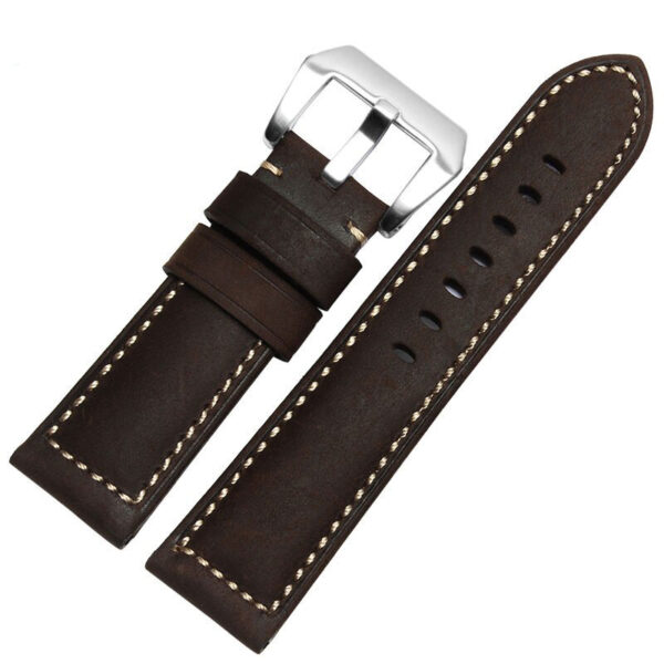 Brown & White Nubuck Leather Strap for Luminor, Marina, Submersible Mod - 22, 24, 26mm