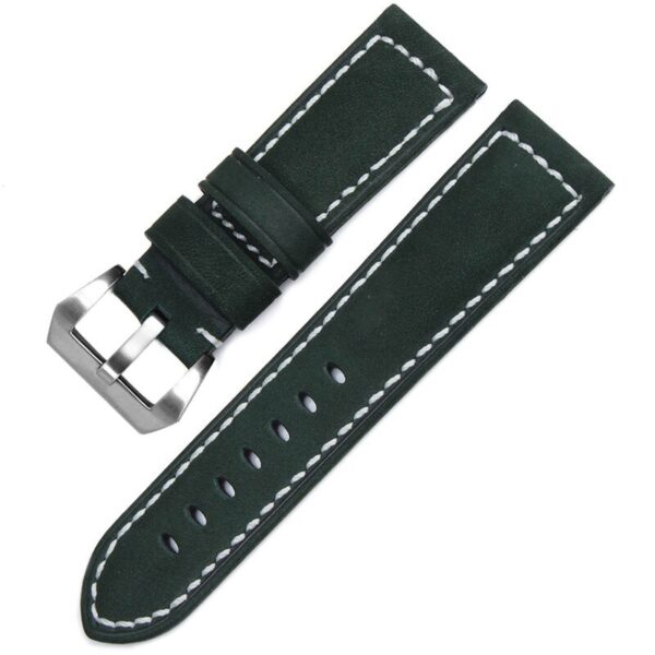 Green Nubuck Leather Strap for Luminor, Marina, Submersible Mod - 22, 24, 26mm