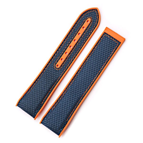 Blue & Orange Strap Bracelet for Seamaster Mod In Nylon & Rubber - 20,22mm
