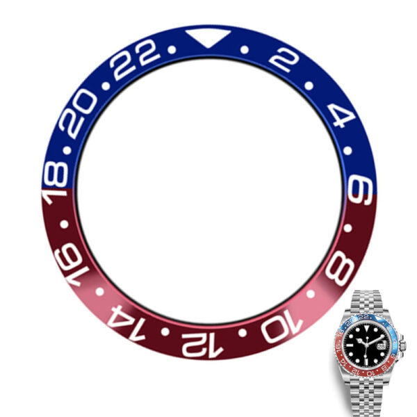 Blue & Red Insert Ceramic Bezel for Seiko Mods GMT Master II