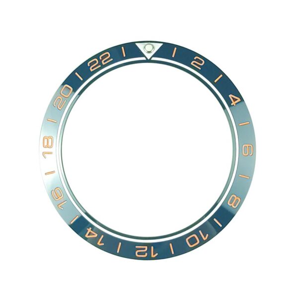 Blue & Rose Gold Bezel for Seiko Mods Seamaster GMT 41.5/32.7mm in Ceramic
