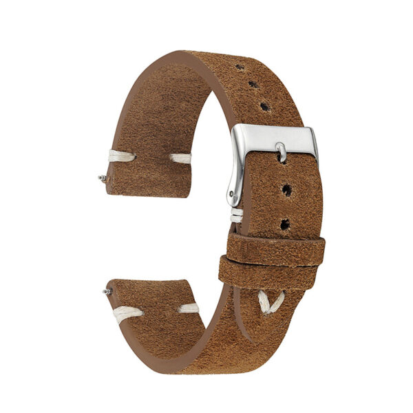Brown Leather Suede Strap Band