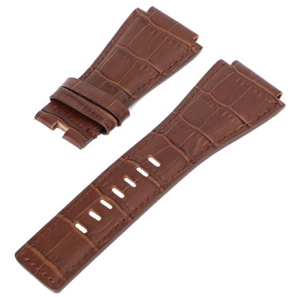 Brown Alligator Grain Leather Strap for BR01 & BR03 Mod
