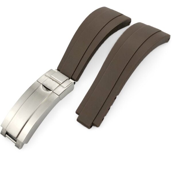 Brown Glidelock Strap for Submariner, GMT, Daytona, Datejust Mod In Rubber - 20mm