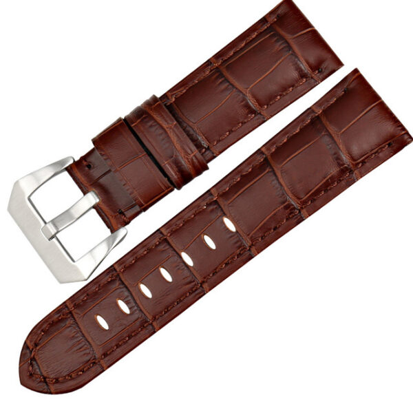 Brown Strap for Luminor, Marina, Submersible Mod In Crocodile/Alligator Grain - 22, 24, 26mm