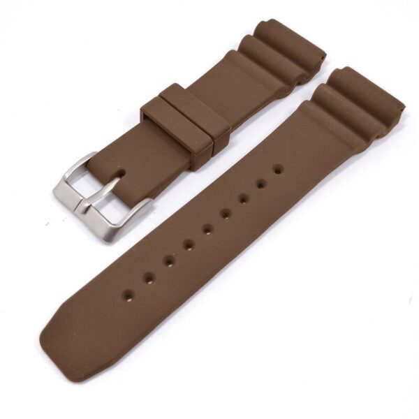 Brown Strap Seiko Series 5 Sport, Diver 22mm In Silicon