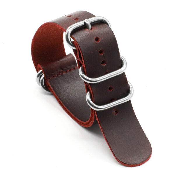 Red Zulu Strap Luminor & Marina Mod 20, 22, 24mm In leather Patina