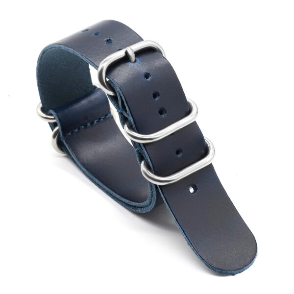 Blue Zulu Strap 20, 22, 24mm In leather Patina