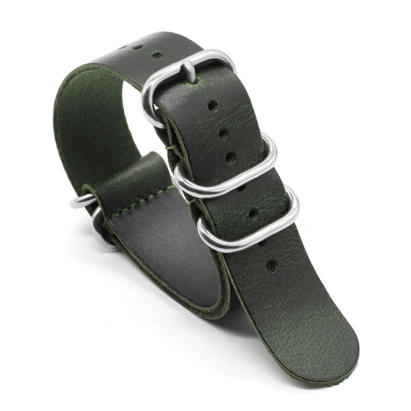 Green Zulu Strap Luminor & Marina Mod 20, 22, 24mm In leather Patina