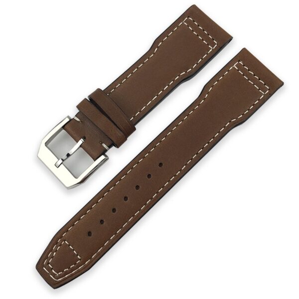 Dark Brown Strap Band for Seiko Mod In Leather 20, 21, 22mm