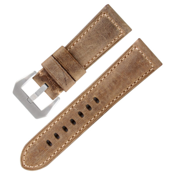 Distressed Beige Strap for Luminor, Marina 24, 26mm In leather Crazy Horse