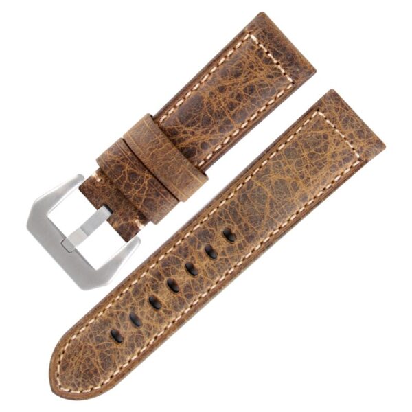 Vintage Brown Strap Luminor, Marina, Mod 24mm In leather Crazy Horse