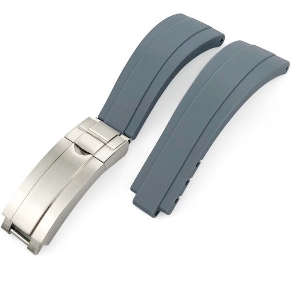 Gray Glidelock Strap for Submariner, GMT, Daytona, Datejust Mod In Rubber - 20mm