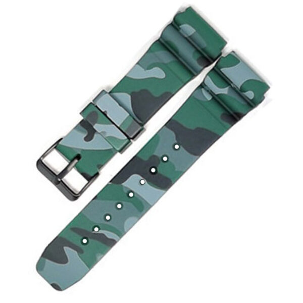 Green Camouflage Strap Seiko Series 5 Sport, Diver 22mm In Silicon