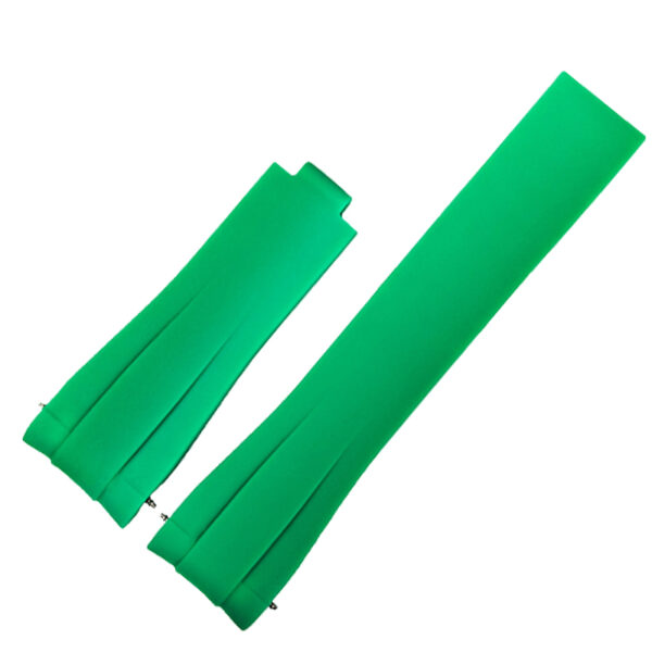Green Curved Rubber Strap for Submariner, GMT, Daytona Mod - 20mm