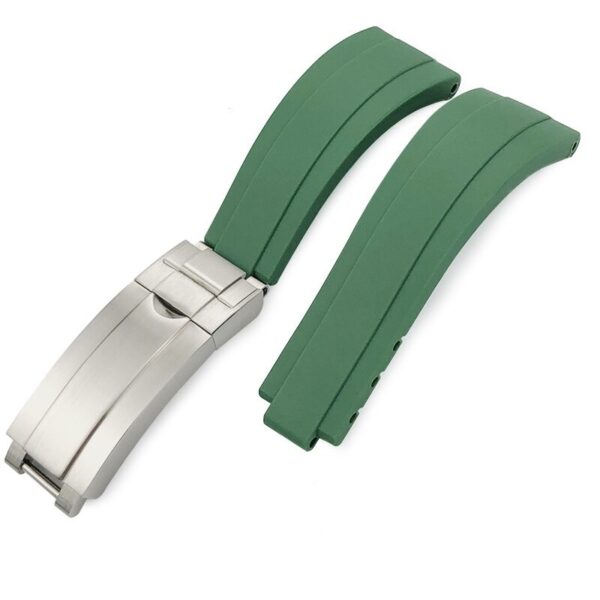 Green Glidelock Strap for Submariner, GMT, Daytona Mod In Rubber - 20mm