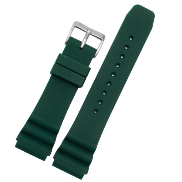 Green Strap Seiko Series 5 Sport, Diver 22mm In Silicon