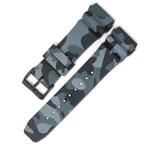 Grey Camouflage Strap Seiko Series 5 Sport, Diver 22mm In Silicon