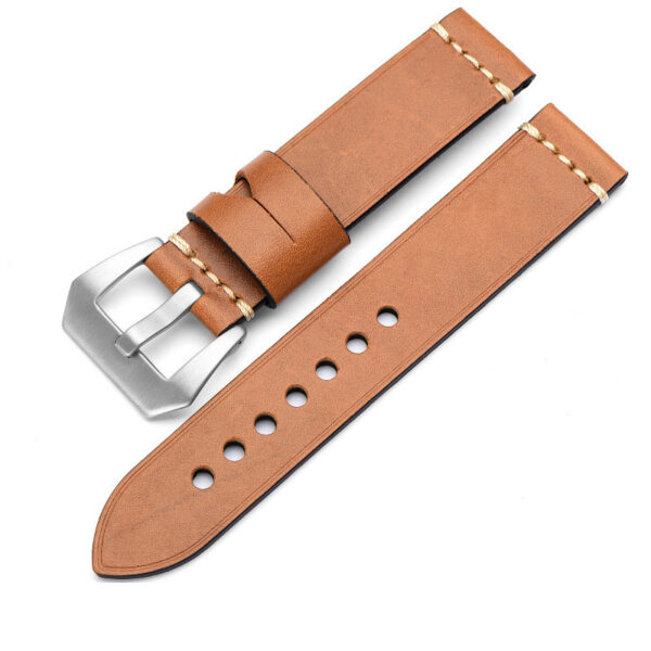 Cognac Handmade Ammo Leather Strap for Luminor, Marina, Submersible Mod - 22, 24, 26mm