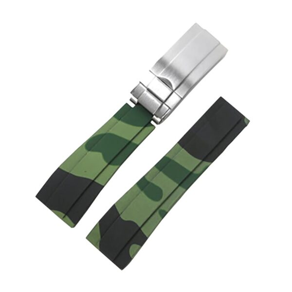 Military Green Camouflage Strap for Submariner, GMT, Daytona, Datejust Mod 20mm In Rubber
