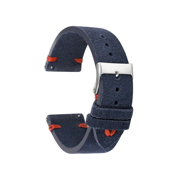 Red & Navy Blue Suede Strap Band in Leather