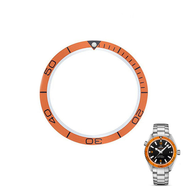Orange Aluminum Bezel for Seiko Mods Seamaster Planet Ocean 42mm - 41x33.7mm