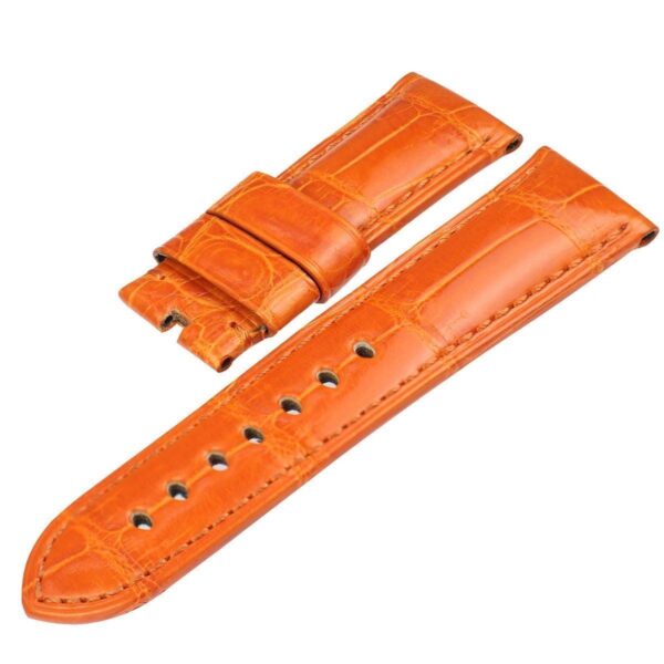 Orange Genuine Crocodile leather Strap Bracelet for Seiko Mod