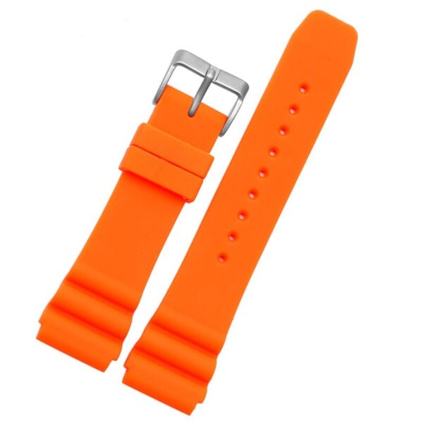 Orange Strap Seiko Series 5 Sport, Diver 22mm In Silicon