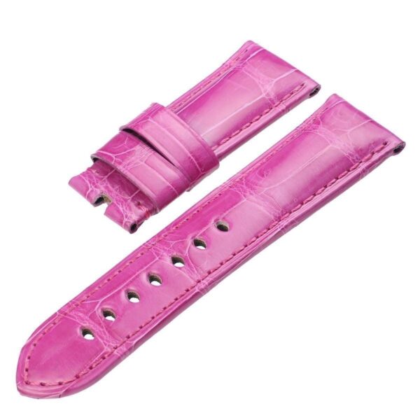 Pink Genuine Crocodile leather Strap Bracelet for Seiko Mod