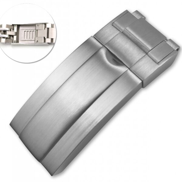Brushed Steel Glidelock Folding Buckle for Seiko Mods Submariner, GMT I & II Stainless Steel - 16mm