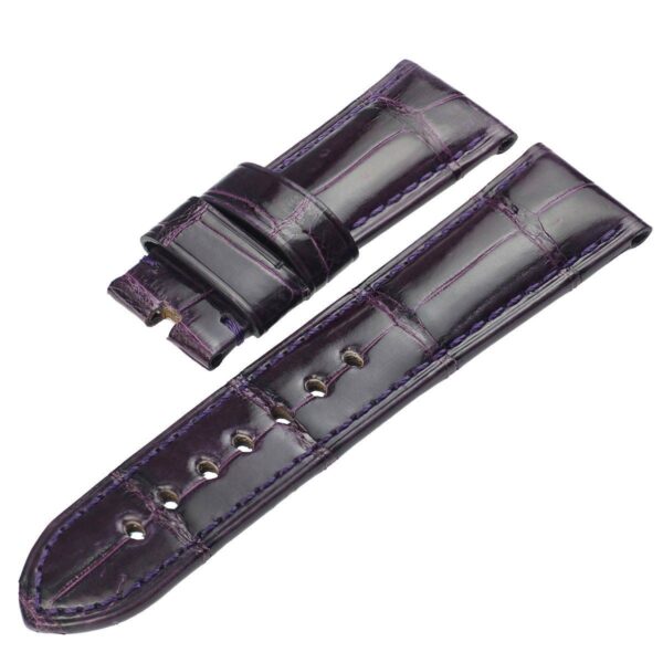 Purple Genuine Crocodile leather Strap Bracelet for Seiko Mod