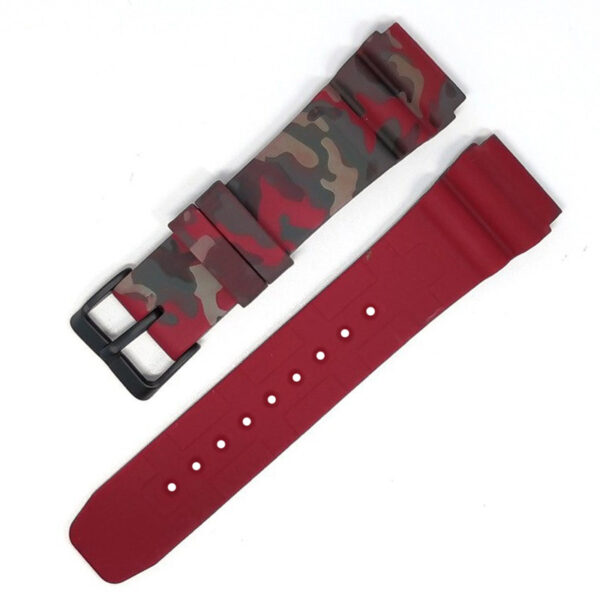 Red Camouflage Strap Seiko Series 5 Sport, Diver 22mm In Silicon