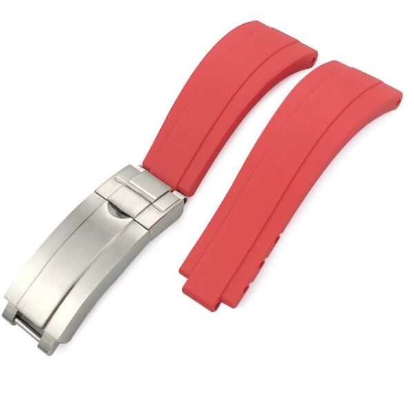 Red Glidelock Strap for Submariner, GMT, Daytona, Datejust Mod In Rubber - 20mm