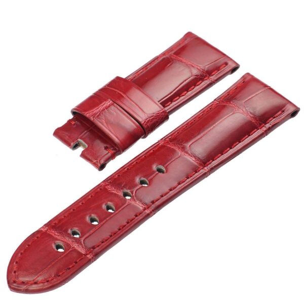 Red Genuine Crocodile leather Strap Bracelet for Seiko Mod