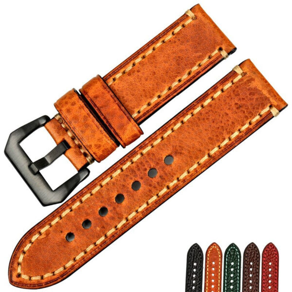 Brown Strap Luminor, Marina, Submersible Mod In Buffalo Leather - 22, 24, 26mm