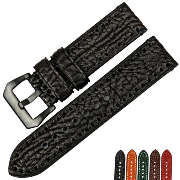 Black Strap for Luminor, Marina, Submersible Mod In Buffalo Leather - 22, 24, 26mm