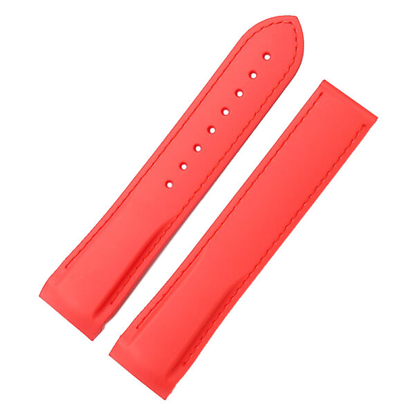 Red Rubber Strap Bracelet for Speedmaster, Planet Ocean Mod - 20,22mm