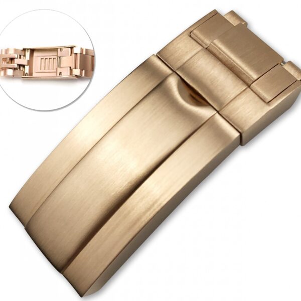 Rose Gold EasyLink Folding Clasp for Seiko Mods Submariner, GMT I & II 16mm Stainless Steel