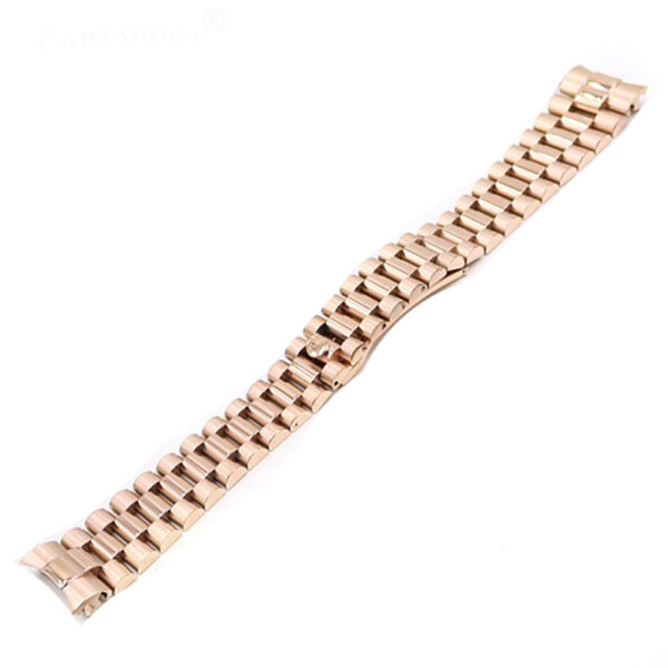 Rose Gold Strap Bracelet President for Datejust Mod With Solid End Link 20mm Stainless Steel