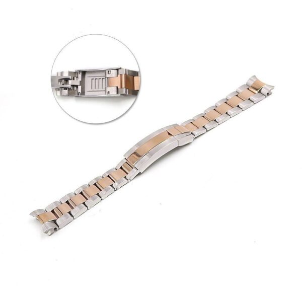 Two-Tone Rose Gold/Steel Strap Bracelet for Submariner, GMTMod with Glidelock